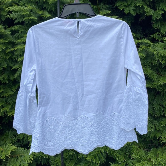 Brooks Brothers Embroidered White Cotton Belle Sleeves Shirt - Picture 2 of 4